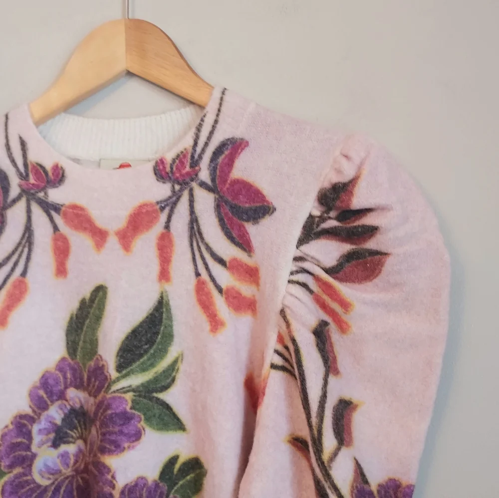 Farm Rio Winter Garden Floral Sweater Size Medium NEW NWT Pullover Crewneck - Picture 7 of 15
